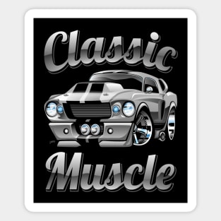 Classic Muscle Car Hot Rod Cartoon Magnet